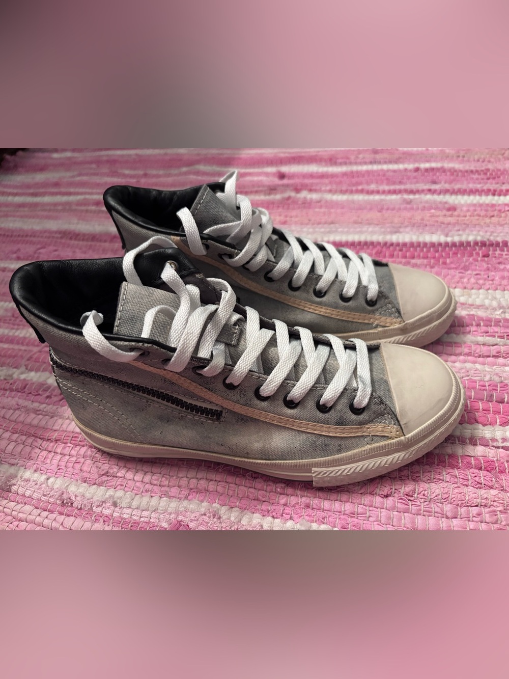 Converse X John Varvatos High-Top Sneakers with stylish zipper detail.